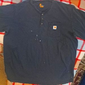 Carhartt Original Fit 1/4 Button-Up Short Sleeve Shirt - Men's 3XL - light paint